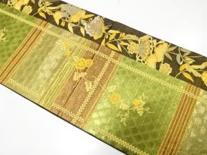 蝶に枝垂れ桜・古典柄織り出し　振袖用袋帯